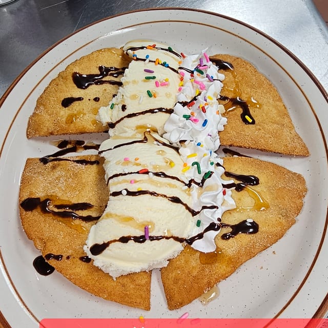 Sopapilla and Ice Cream.